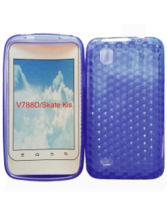 Funda gel TPU diamond ZTE Kis azul