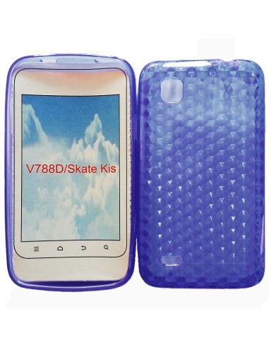 Funda gel TPU diamond ZTE Kis azul