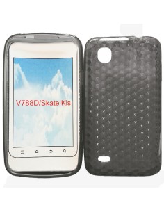 Funda gel TPU diamond ZTE Kis negra o gris humo