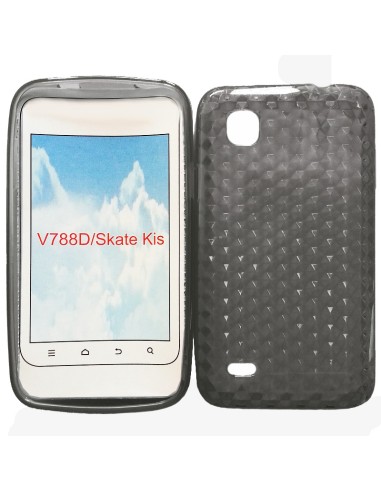 Funda gel TPU diamond ZTE Kis negra o gris humo