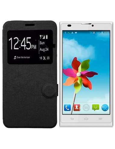 Funda libro soporte TPU ZTE Blade L2 negra hebras