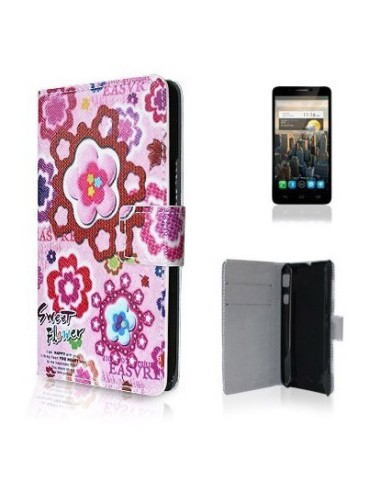 Funda libro cartera Alcatel Idol 6030 / Orange San Remo diseño SweetFlower (Flores)