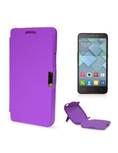 Funda libro imán soporte rígido Alcatel Idol S morada