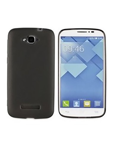 Funda gel TPU mate Alcatel POP C7 negra o gris humo