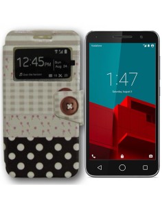 Funda libro soporte TPU Vodafone Smart Prime 6 diseño Botón