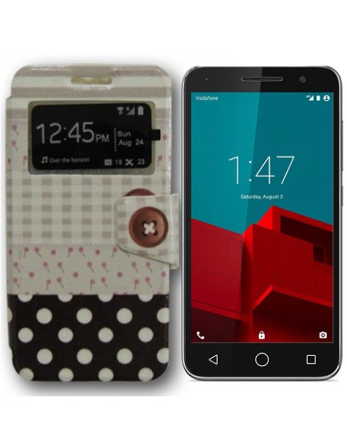 Funda libro soporte TPU Vodafone Smart Prime 6 diseño Botón