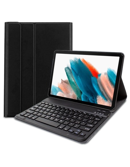 Funda soporte polipiel Samsung Galaxy Tab A8 X200 / X205 con teclado Bluetooth negra 10,5 pulgadas