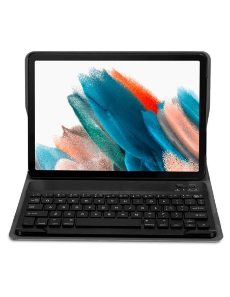 Funda soporte polipiel Samsung Galaxy Tab A8 X200 / X205 con teclado Bluetooth negra 10,5 pulgadas