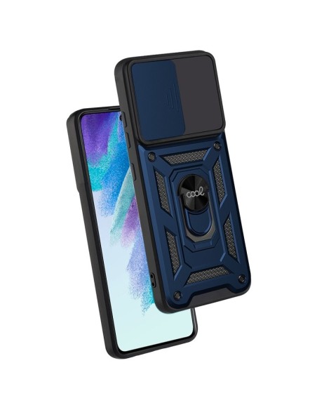 Carcasa reforzada cama TPU Samsung G990B Galaxy S21 FE anilla azul marino