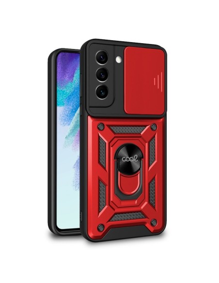 Carcasa reforzada cama TPU Samsung G990B Galaxy S21 FE anilla roja