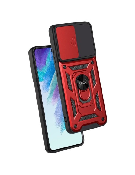 Carcasa reforzada cama TPU Samsung G990B Galaxy S21 FE anilla roja