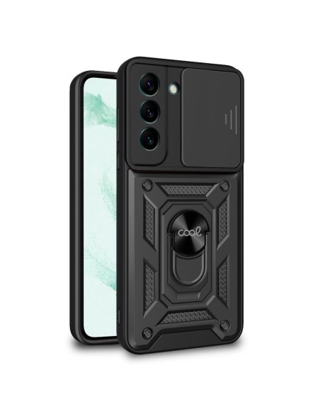 Carcasa reforzada cama TPU Samsung S906 Galaxy S22 Plus anilla negra