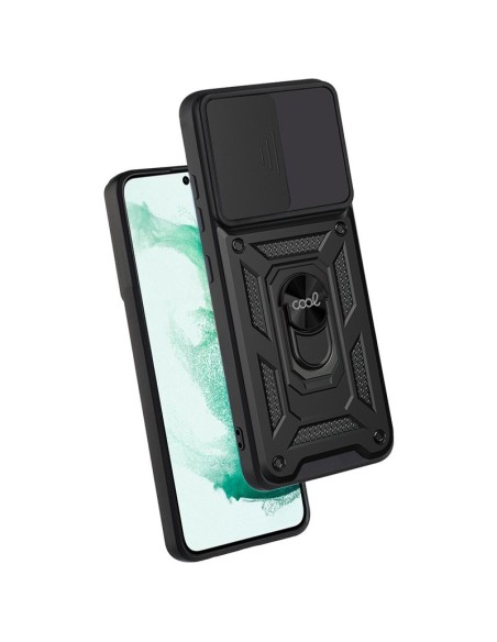 Carcasa reforzada cama TPU Samsung S906 Galaxy S22 Plus anilla negra