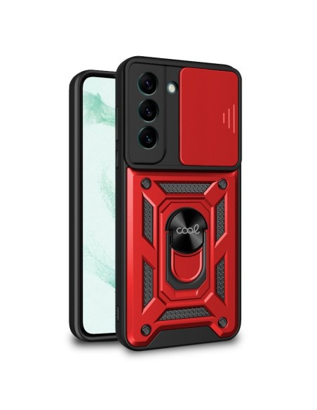 Carcasa reforzada cama TPU Samsung S906 Galaxy S22 Plus anilla roja