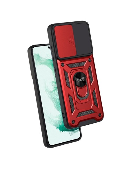 Carcasa reforzada cama TPU Samsung S906 Galaxy S22 Plus anilla roja