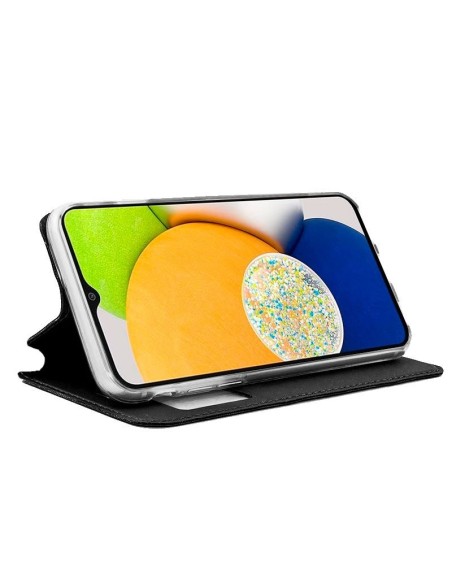 Funda libro soporte TPU Samsung A035 Galaxy A03 negra
