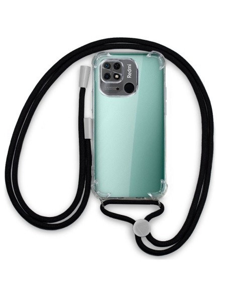 Carcasa TPU transparente Xiaomi Redmi 10C cordón negro