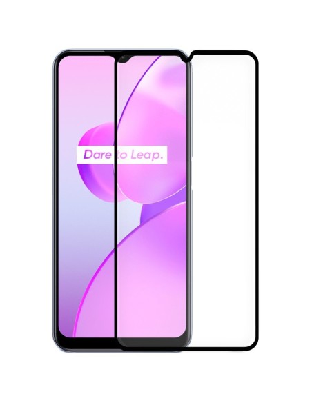 Protector vidrio templado Realme C30/C31/C33/C35/Narzo 50i/A Prime negro (Pegado total 3D)