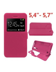 Funda libro universal soporte silicona 5,4 - 5,7 pulgadas rosa