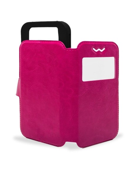 Funda libro universal soporte silicona 5,4 - 5,7 pulgadas rosa