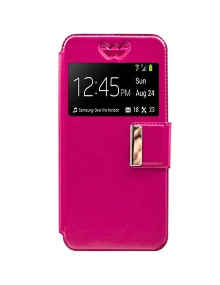 Funda libro universal soporte silicona 5,4 - 5,7 pulgadas rosa