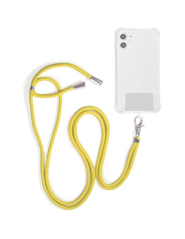 Cordón colgante universal con tarjeta para smartphone amarillo
