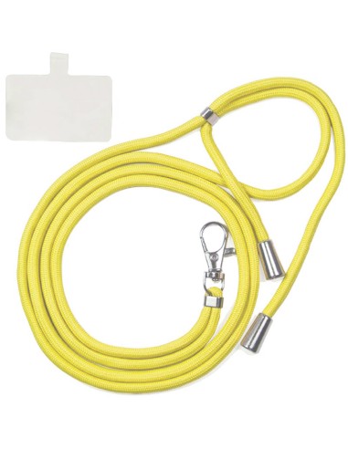 Cordón colgante universal con tarjeta para smartphone amarillo