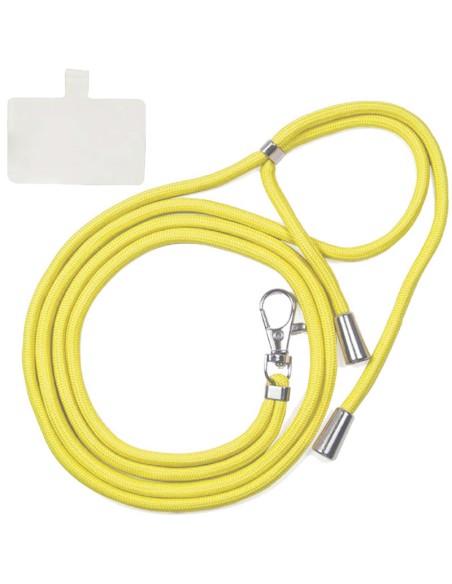 Cordón colgante universal con tarjeta para smartphone amarillo