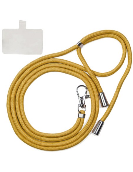 Cordón colgante universal con tarjeta para smartphone dorado