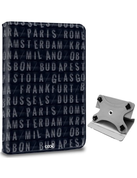 Funda polipiel soporte giratorio universal tablets 9,7 - 10,5 pulgadas diseño Cities