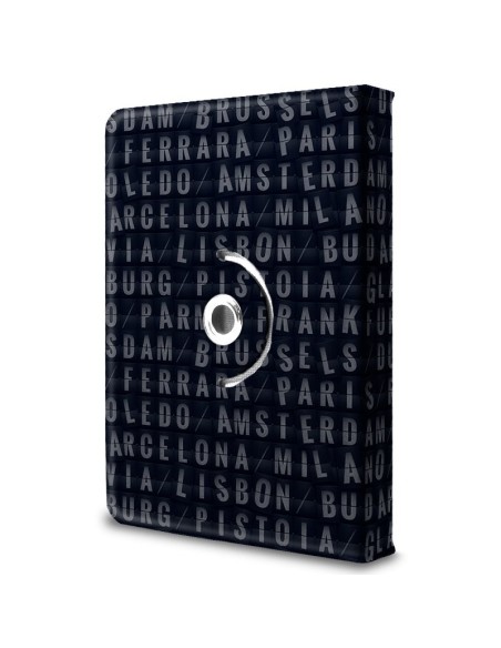 Funda polipiel soporte giratorio universal tablets 9,7 - 10,5 pulgadas diseño Cities