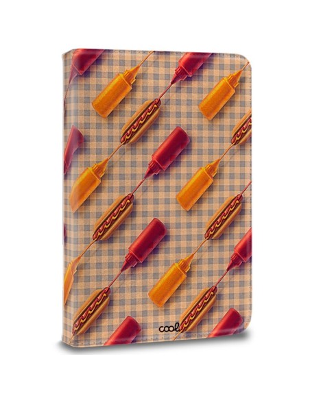 Funda polipiel soporte giratorio universal tablets 9,7 - 10,5 pulgadas diseño Hot Dogs