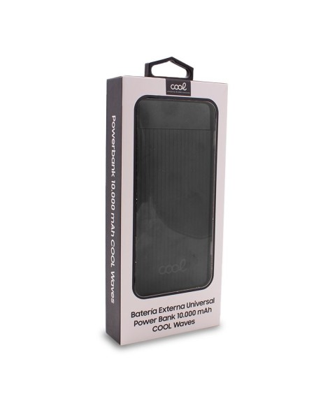 Bateria externa universal Power Bank 10.000 mAh (2 x usb / 2A) COOL Waves negra