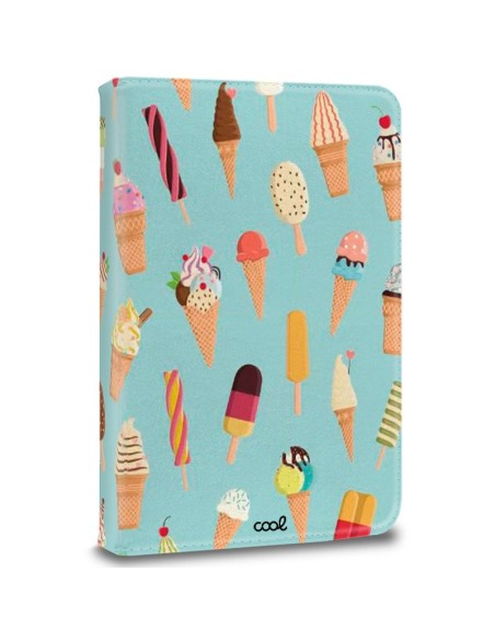 Funda polipiel soporte giratorio universal tablets 9,7 - 10,5 pulgadas diseño Helados