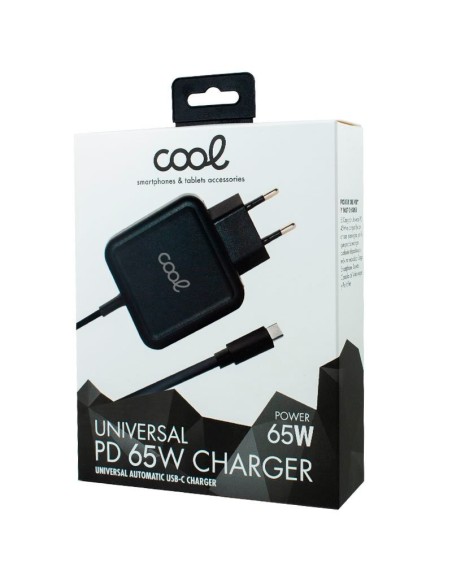 Cargador red universal PC's portátiles 65w PD automático Cool (Tipo C)