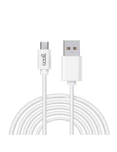 Cable USB compatible universal Cool tipo C (3 metros) blanco 2.4 Amp