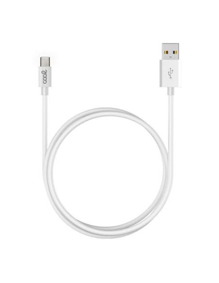 Cable USB compatible universal Cool tipo C (3 metros) blanco 2.4 Amp
