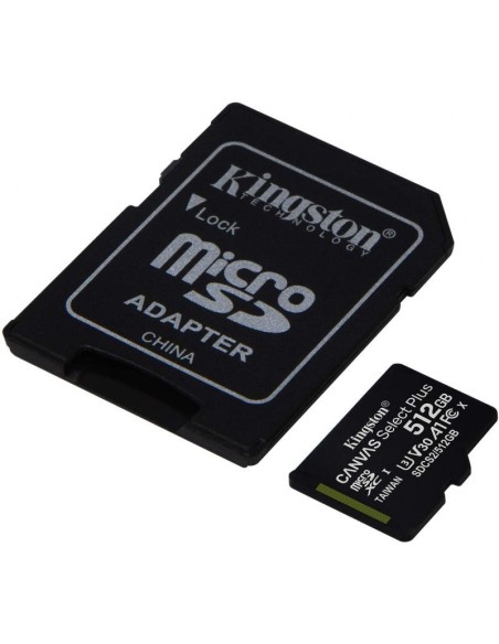 Tarjeta memoria microSD con adaptador 512 GB Kingston (Clase 10)