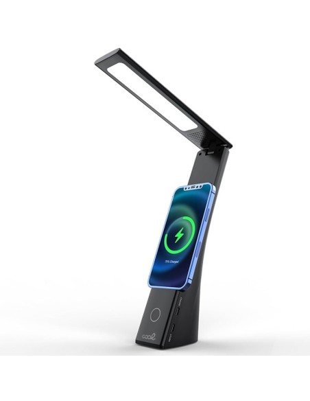 Lámpara LED con base Qi carga inalámbrica COOL Compact negra