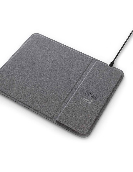Alfombrilla ratón COOL Mousepad + base carga inalámbrica Qi 15W