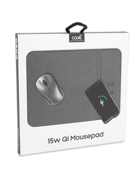 Alfombrilla ratón COOL Mousepad + base carga inalámbrica Qi 15W
