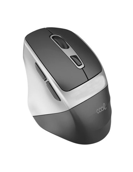 Ratón inalámbrico silencioso COOL Ergonomic negro y plata