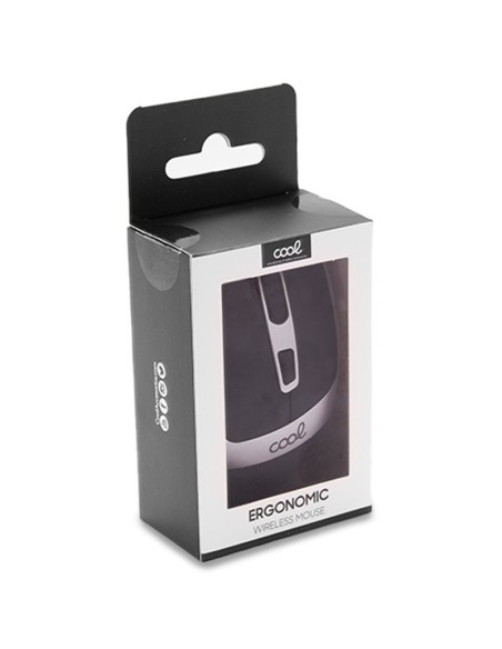 Ratón inalámbrico silencioso COOL Ergonomic negro y plata