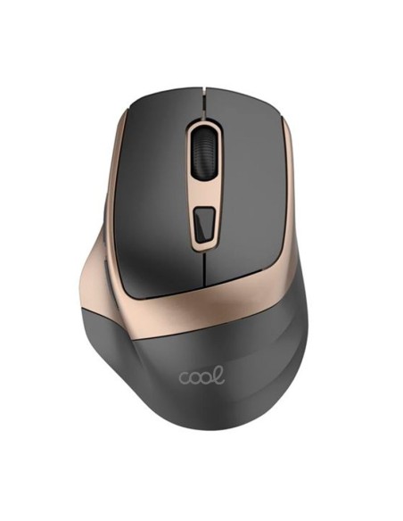 Ratón inalámbrico silencioso COOL Ergonomic negro y dorado