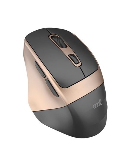 Ratón inalámbrico silencioso COOL Ergonomic negro y dorado
