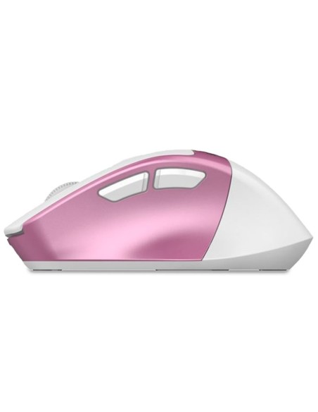 Ratón inalámbrico silencioso COOL Ergonomic rosa y blanco
