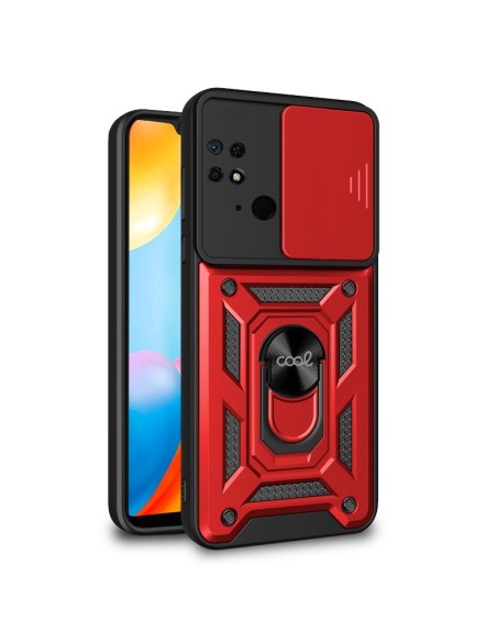 Carcasa reforzada cama TPU Xiaomi Redmi 10C anilla roja