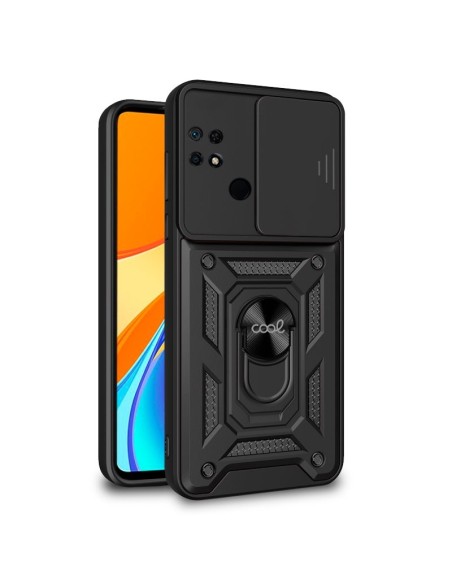 Carcasa reforzada cama TPU Xiaomi Redmi 9C / 10A anilla negra