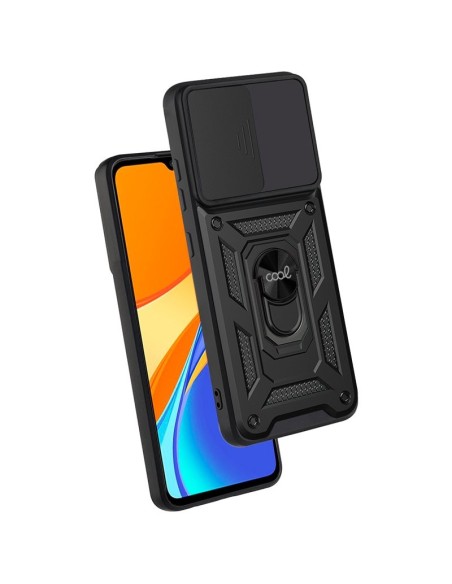 Carcasa reforzada cama TPU Xiaomi Redmi 9C / 10A anilla negra
