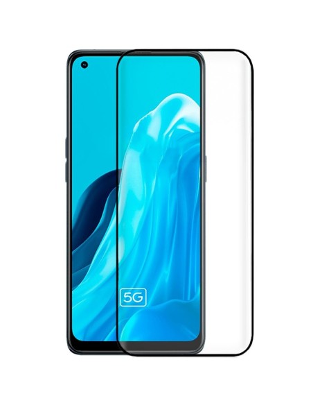 Protector pantalla vidrio templado Oppo Reno 8 Lite 5G negro (Pegado total 3D)